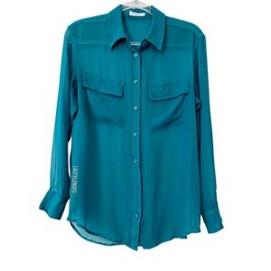 Equipment Femme Blouse Dark Turquoise Blue Green Size S